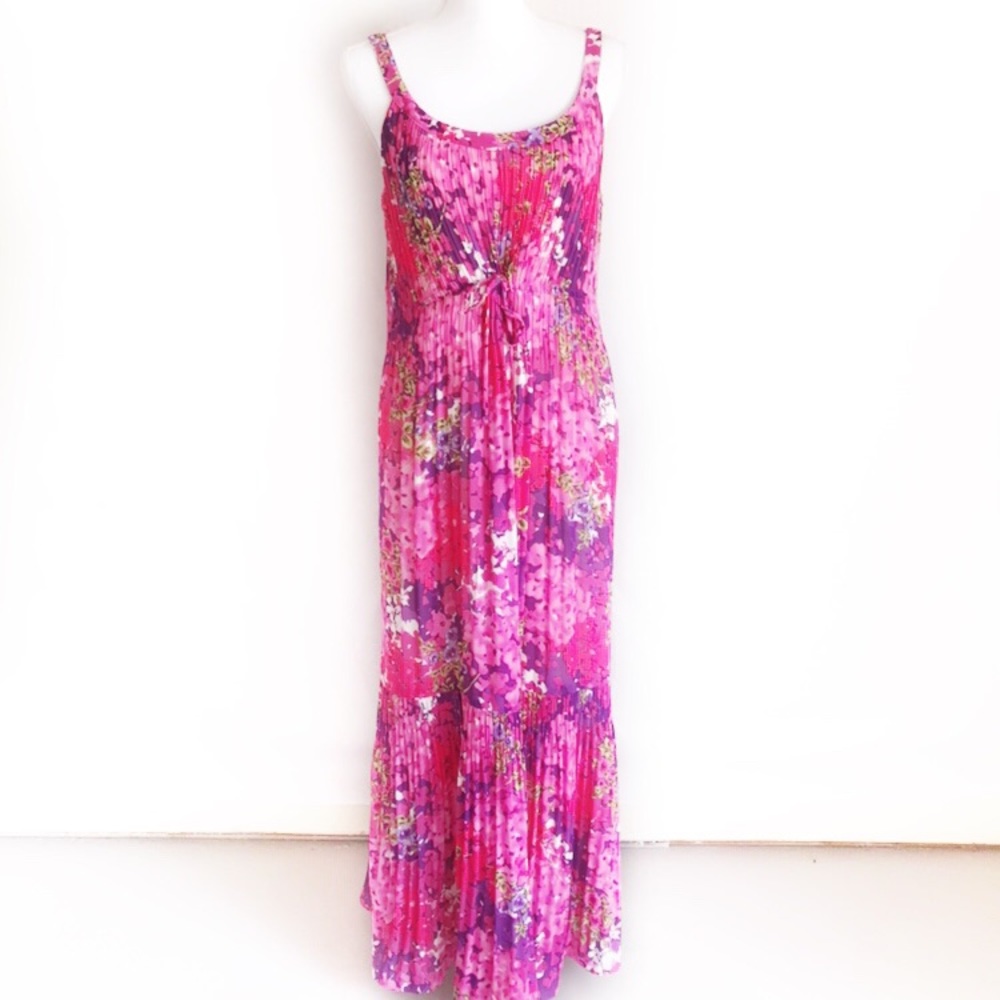 COLDWATER CREEK PINK FLORAL LONG DRESS